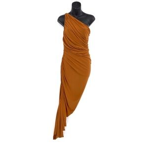 NORMA KAMALI Diana Gown Burnt Orange S/36